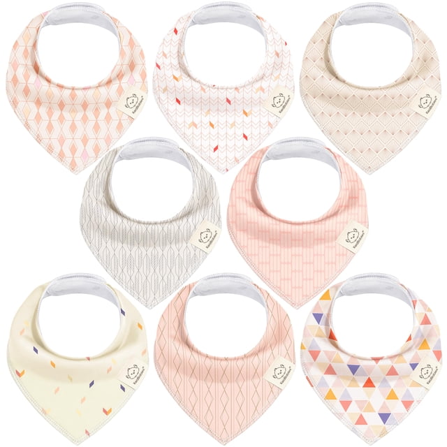 Baberos tipo bandana KeaBabies, 100% algodón orgánico, paquete de 8 unidades para niñas