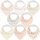thumbnail image 1 of Baberos tipo bandana KeaBabies, 100% algodón orgánico, paquete de 8 unidades para niñas, 1 of 9