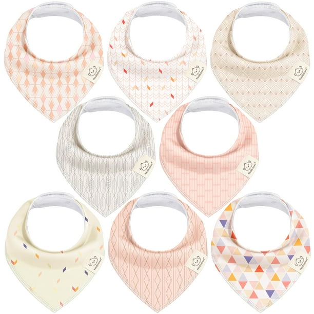 Baberos tipo bandana KeaBabies, 100% algodón orgánico, paquete de 8 unidades para niñas