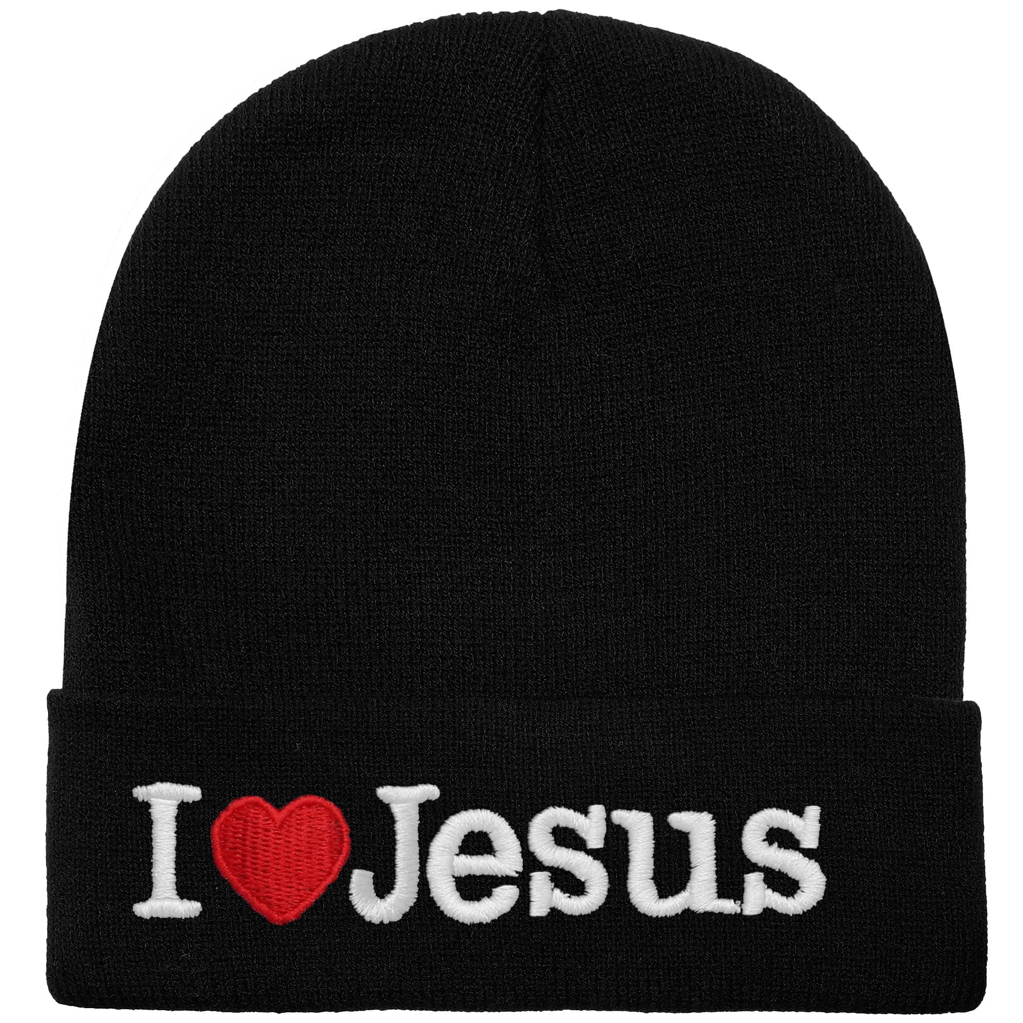 12-Pack I Love Jesus Beanie Hat Ski Cap Plain Solid Color Warm Great for Winter (12 Assorted Color)