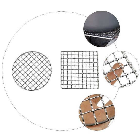 SWETRACE 2Pcs Wire Mesh Rack for Cooking Steak and Prawns 5.31X5.31X0.39in Silver