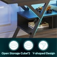 thumbnail image 6 of Bestier 70" TV Stand for TVs up to 75" with Power Outlets Gaming Entertainment Center with LED Light, Carbon Fiber, 6 of 10