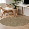 thumbnail image 5 of Vintage Brown Large Area Rugs for Bedroom Living Room, Soft Non Slip Carpet Bedside Rug, Farmhouse Retro Dark Solid Color Linen Texture Round Floor Cover Kitchen Accent Rug 4' for Dining Room/Office, 5 of 9
