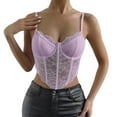thumbnail image 2 of Texiao Women's Sexy Floral Lace Mesh Corset Vest Spaghetti Strap Tops Going Out, 2 of 9