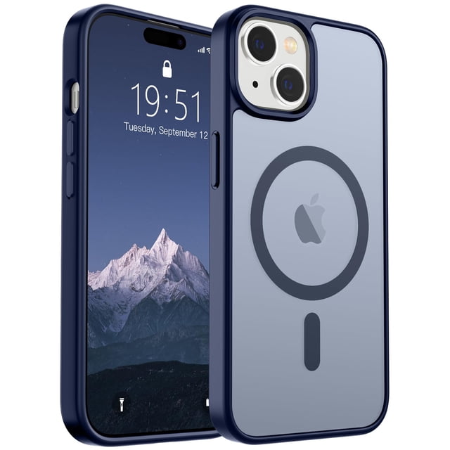 Funda magnética SUPFINE para iPhone 15, color azul marino