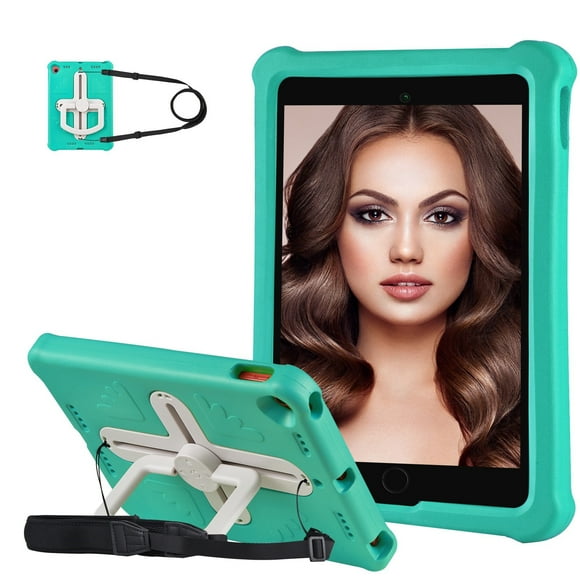 XYX Kids Case for iPad Air 5th/4th Generation 10.9 inch 2022/2020 Case with Shoulder Strap, Shockproof Handle Kickstand, Mini Green