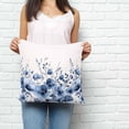 thumbnail image 2 of Blue Blooms Floral Pillow Covers 24x24 Inch Decorative Throw Pillow Cover, Farmhouse Spring Flowers Botanical Sofa Pillowcases Accent Cushion Case Home Decor Bedroom Living Room, 2 of 6