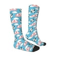 thumbnail image 3 of Daiia Sports Socks Panda Flying in the Sky Printed Novelty Crew Socks for Men Women Knee High Socks Cotton Socks Soft & Breathable Support Unisex Socks, 3 of 9