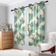 thumbnail image 2 of Yayeee Window Curtains Light Filtering 63"x52" Grommet Panel Pair Home Living Room Decor, Green Wave Pattern, 2 of 7