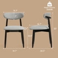 thumbnail image 6 of Dining Chair Set of 4, Upholstered Wooden Dining Chairs with Curved Back, Modern Fabric Kitchen Side Chairs, Gray/Black, 6 of 7