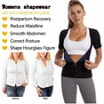 thumbnail image 4 of Sauna Suit for Women Weight Loss Sauna Shirt for Women Sweat Suit Waist Trainer Vest Fitness Body Shaper Zipper, Blue, 4 of 7