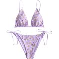 thumbnail image 1 of ZAFUL Women's Triangle Bikini Floral String Bikini Set Two Piece Swimsuit Bathing Suits, 1 of 2