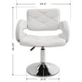 thumbnail image 6 of Impressions Vanity Vera Diamond Tufted Swivel Vanity Chair with Adjustable Height (White), 6 of 6