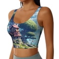 thumbnail image 2 of Balery Fantasy Treehouse Planet Scene Sujetadores deportivos con espalda cruzada para mujer, acolchados, sin costuras, de alto impacto, ideales para yoga, gimnasio, entrenamiento y fitness.-Large, 2 of 8