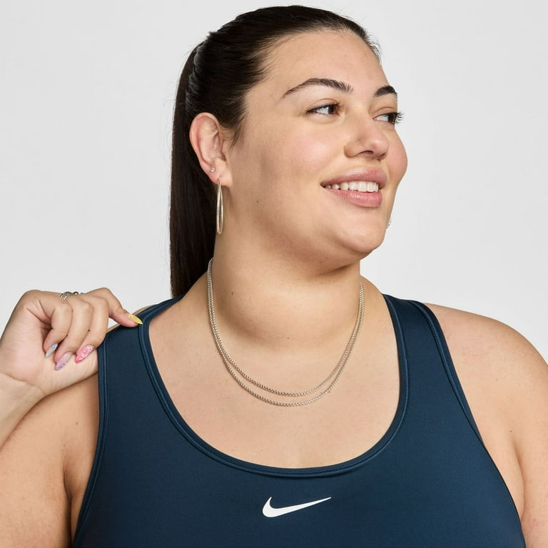 Nike Swoosh Medium Support Women s Padded Sports Bra Plus Size Color White Stone Mauve Black Size 1X Walmart