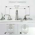 thumbnail image 3 of Wowow Bathroom Sink Faucet 3 Holes Brushed Nickel,  Widespread Bathroom Faucet, Bathroom Sink Faucet 3 Holes, Pop Up Drain with Overflow for RV Restroom Vanity Camper, 3 of 6