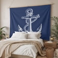 thumbnail image 3 of Nautical Anchor Tapestry for Bedroom Wall Hanging Tapestry, Navy Blue Coastal Marine Minimalist Rope Ceiling Backdrop Tapestries Poster Blanket Wall Decor for Teens Room Living Room Dorm 55" x 73", 3 of 8