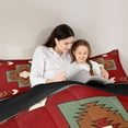 thumbnail image 4 of Homewish Boho Cross Rhombus Full Size Comforter Sets,Vintage Bohemian Bedding Comforter Set,Red Green,Black Reversible,3 Pieces,1 Comforter and 2 Pillowcases, 4 of 7