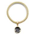 thumbnail image 1 of brushwork irregular line texture en bracelet round pendant jewelry chain, 1 of 3