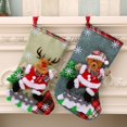 thumbnail image 6 of Christmas Linen Large Size Stocking Gift Holders Holiday Party Christmas Fireplace Decorations, 6 of 7