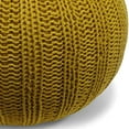 thumbnail image 4 of SIMPLIHOME Shelby Pouf Rond Tricoté à la Main, Repose-Pieds, Rembourré en Coton Moutarde, pour le Salon, la Chambre et la Chambre d'Enfants, Transitionnel, Moderne, 4 of 5