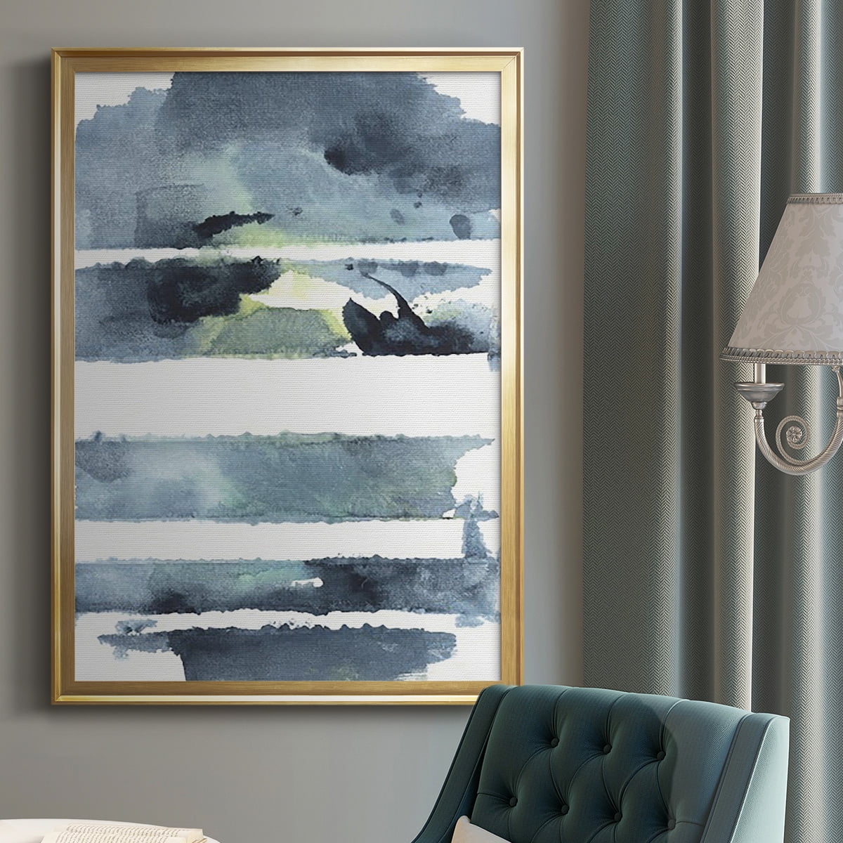 Blue Memories I Premium Framed Print, in Gold, Black, or Silver - Ready to Hang