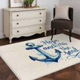 thumbnail image 3 of Coastal Nautical Area Rugs 4'x6', Washable Small Throw Rugs for Office Bathroom, Summer Watercolor Anchor Blue Beige Indoor Outdoor Rug Non-Slip Low Pile Carpet Runner Reversible Floor Mats, 3 of 8