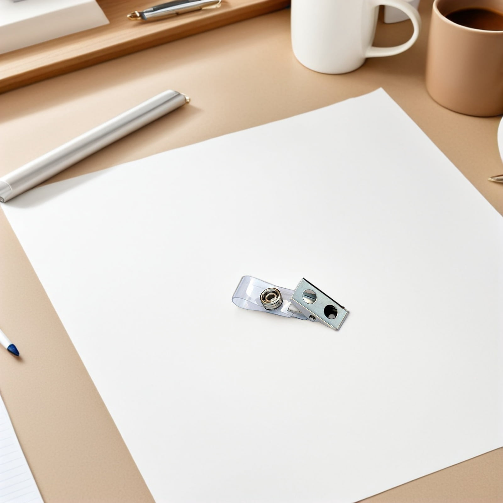OUNONA Clear PVC Metal Id Card Clips, Compact and Practical, Ideal for Offices, 250Pcs