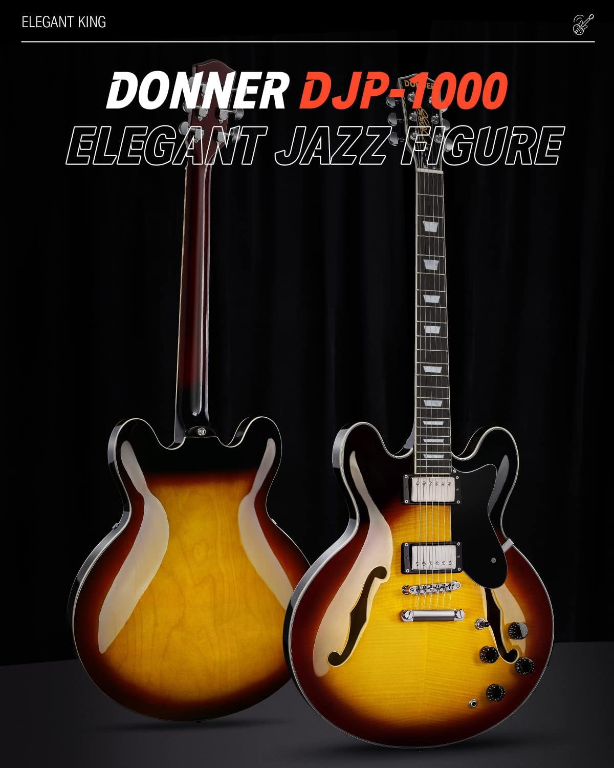 Buy Donner SemiHollow Electric Guitar, DJP1000 Jazz Guitar Online at Lowest Price in Ubuy Guam