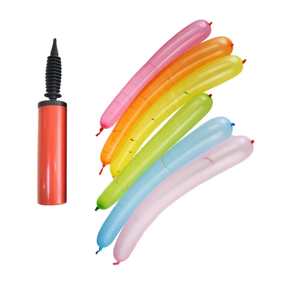 HOOWIFFY Assorted Color Rocket Balloons 100Pcs Premium Latex Party Decorations with Pump for Birthday and Celebration