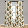 thumbnail image 5 of Ambesonne Hawaii Curtains, Vintage California Poppy, Pair of 28"x84", Burnt Orange Champagne, 5 of 5