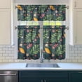 thumbnail image 3 of Skull and Floral Farmhouse Kitchen Curtains 3-Piece Set Semi-Sheer Panels, 3 of 5