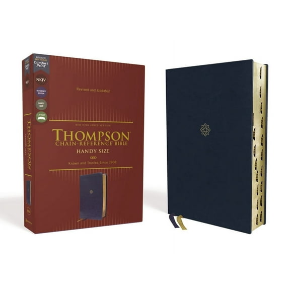 Nkjv, Thompson Chain-Reference Bible, Handy Size, Leathersoft, Navy, Red Letter, Thumb Indexed, Comfort Print, (Hardcover)