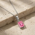 thumbnail image 2 of Pink Tourmaline Solitaire Pendant Necklace for Women in 925 Sterling Silver Size 16+2 IN Chain, 2 of 2