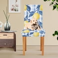 thumbnail image 4 of Yayeee 2 Pack Dining Chair Covers Stretch Parson Chairs Slipcovers Seat Protector, Light Blue Lemon, 4 of 6