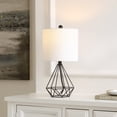 thumbnail image 2 of SAFAVIEH Porzana 17 in. Modern Black Iron Table Lamp with Off-white 100% Cotton Shade, 2 of 6