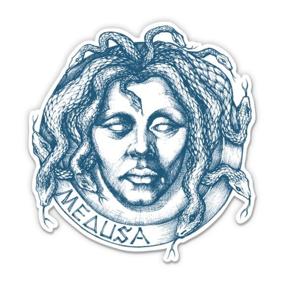 Medusa Ancient Greece Mythology - 3" Vinyl Sticker - For Car Laptop Water Bottle Phone - Waterproof Decal