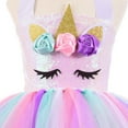 thumbnail image 4 of 1-10T Girls Unicorn Costume Kids Toddler Birthday Gifts Kids Tutu Dress with Headband for Party, 4 of 9