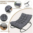 thumbnail image 6 of Outdoor Lounge Chairs, Papasan Rocking Chair, Oversized Egg Chair with Adjustable Tilt & Removable Cushion, 450 Lbs Capacity Rust-Proof Steel Frame for Patio, Porch, Poolside, Gray, 6 of 8