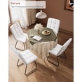 thumbnail image 3 of TacleeKii Dining Chairs Set of 2, Faux Leather Upholstered Dining Room Chairs with Metal Frame, for Kitchen Living Room, White, 3 of 9