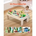 thumbnail image 4 of Wooden Train Table Set, 84-Piece Kids Activity Table - 3-in-1 Train Set for Play, Drawing & Learning - Multicolor Wooden Table with Storage for Ages 3+, 4 of 9
