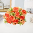 thumbnail image 6 of Vintage Artificial Peony Flower Bouquet Realistic Non-fading Multi-functional Decoration Peony Fake Flower Bundle-Orange, 6 of 8