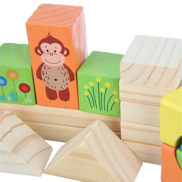 First learning wooden blocks with shape sorting best sale lid