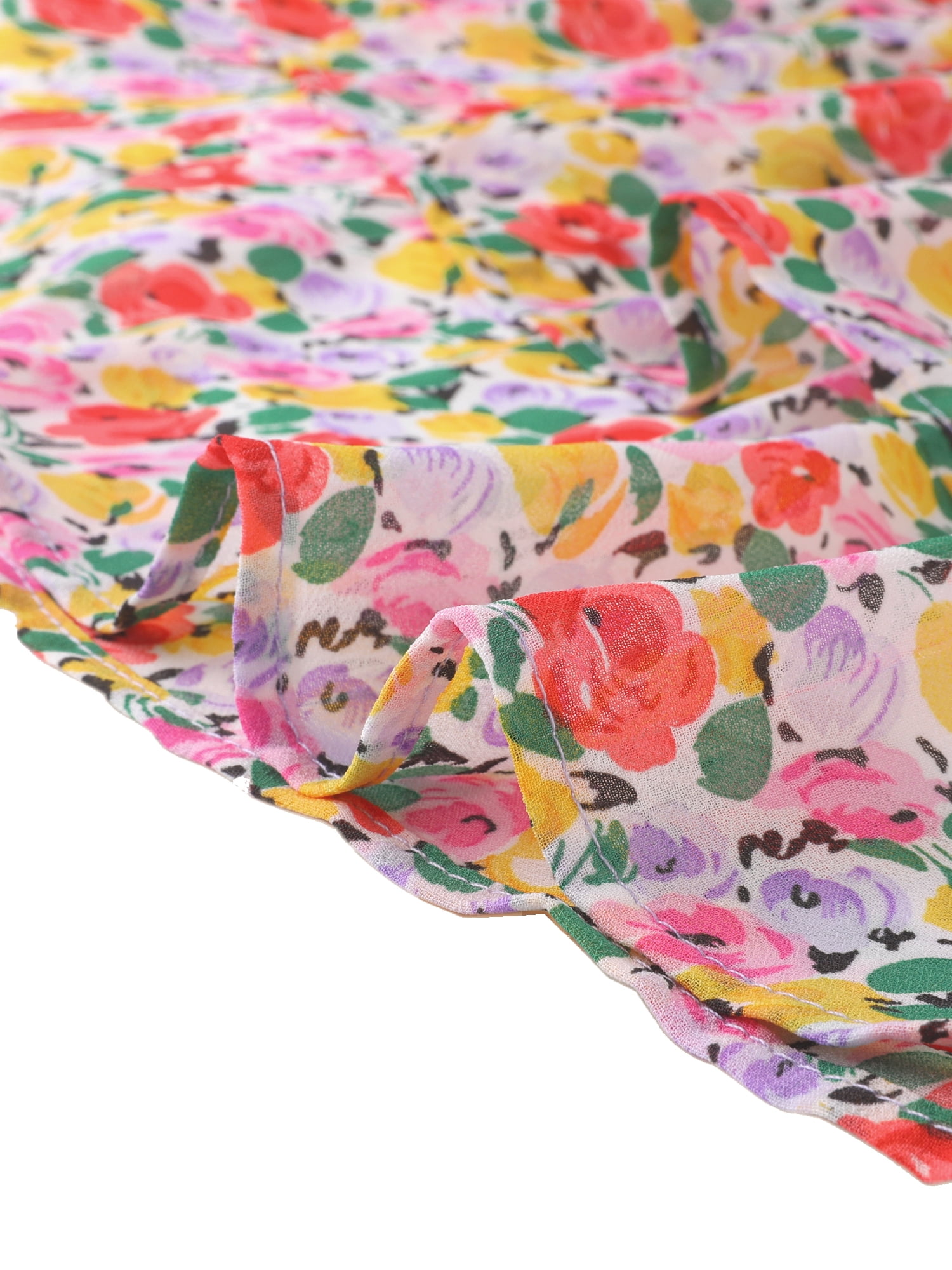DARING DIVA Women's Elastic Waist A-Line Layered Ruffle Floral Mini Skirt XS Multicolor