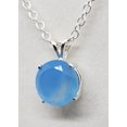 thumbnail image 6 of Natural Round Blue Chalcedony Sterling Silver Necklace, 6 of 7