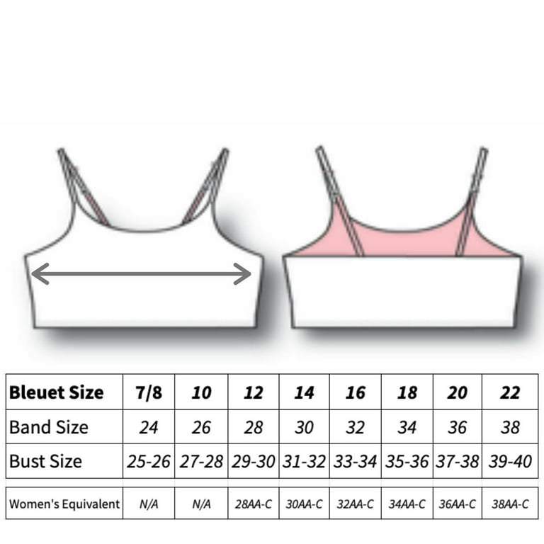 Bleuet Bleum Ultra-soft Seamless Reversible Adjustable First Teen Bra,  Sizes 8-22, 1-Pack 