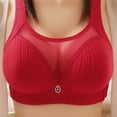 thumbnail image 2 of HNMKIU Wireless Bras Traditional Style Strapless Bandeau No Underwire Adjustable for Comfortable Fit Support and Gather Bras for Women Red,42, 2 of 5