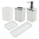 thumbnail image 1 of Conjunto de dispensador de jabón de moda único para baño y lavandería en blanco, 1 of 6