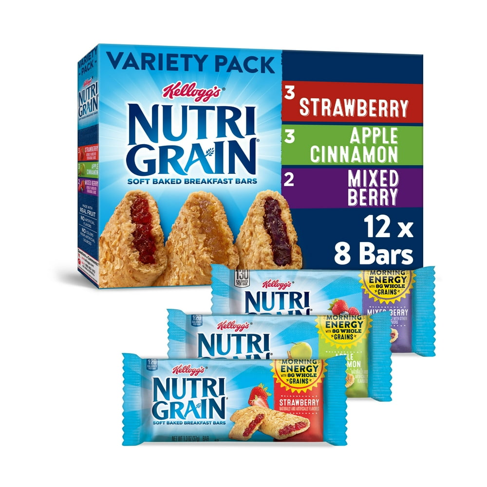 Kellogg's NutriGrain Soft Baked Breakfast Bars, Variety Pack, 10.4oz