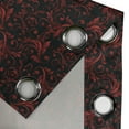 thumbnail image 4 of Ambesonne Victorian Grommet Curtain, Vintage Curlicue Forms, 50" x 72", Charcoal Grey and Ruby, 4 of 6